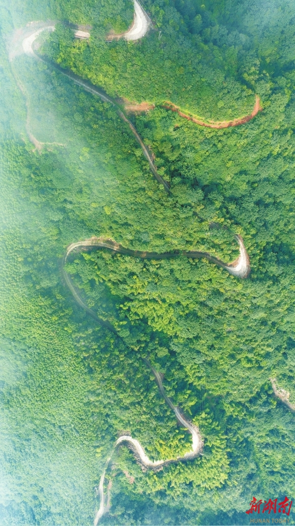 過(guò)去梯危徑險(xiǎn)的智峰山，如今修通了盤山公路