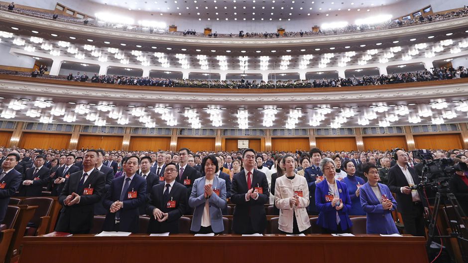 3月4日，中國人民政治協(xié)商會議第十四屆全國委員會第二次會議在北京人民大會堂開幕。新華社記者 邢廣利 攝