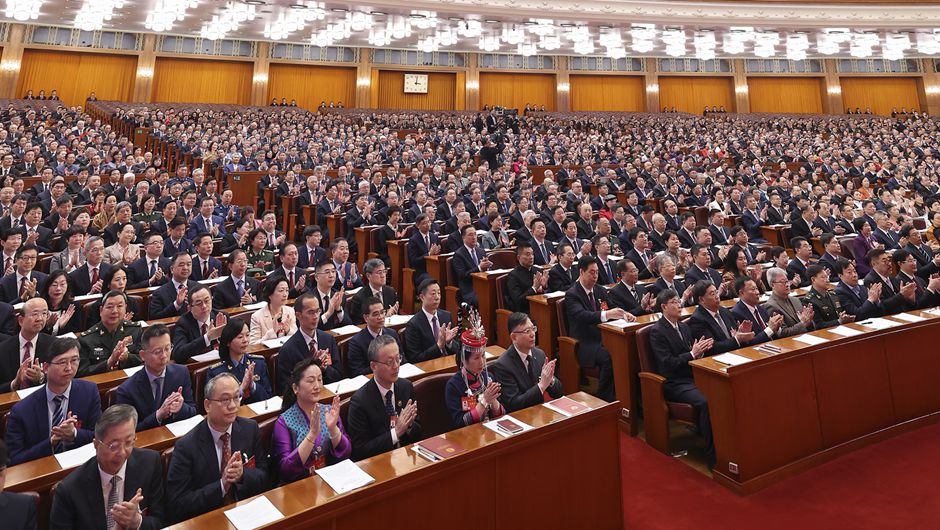 3月4日，中國人民政治協(xié)商會議第十四屆全國委員會第二次會議在北京人民大會堂開幕。新華社記者 龐興雷 攝