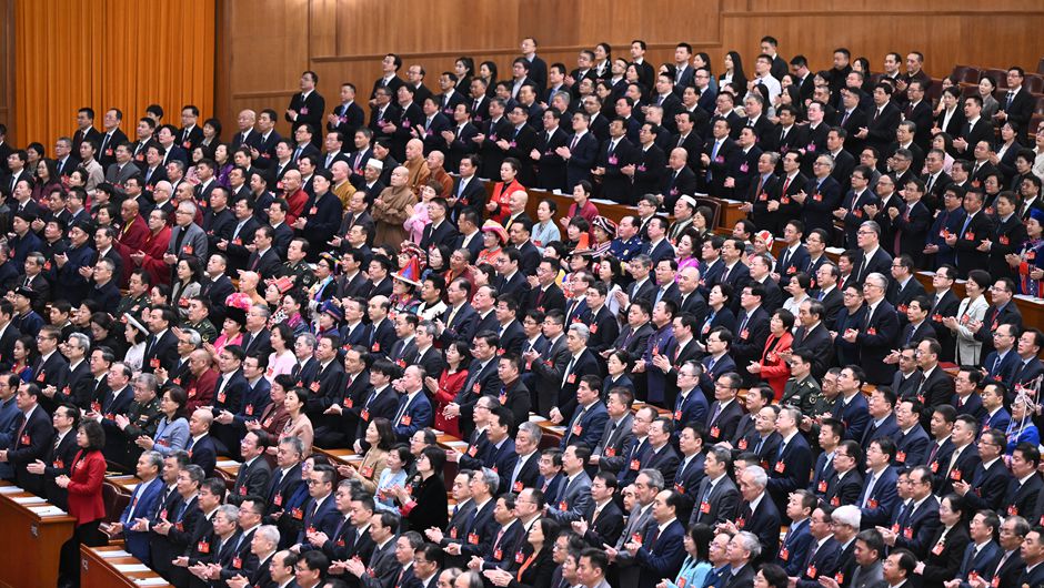 3月4日，中國人民政治協(xié)商會議第十四屆全國委員會第二次會議在北京人民大會堂開幕。新華社記者 燕雁 攝