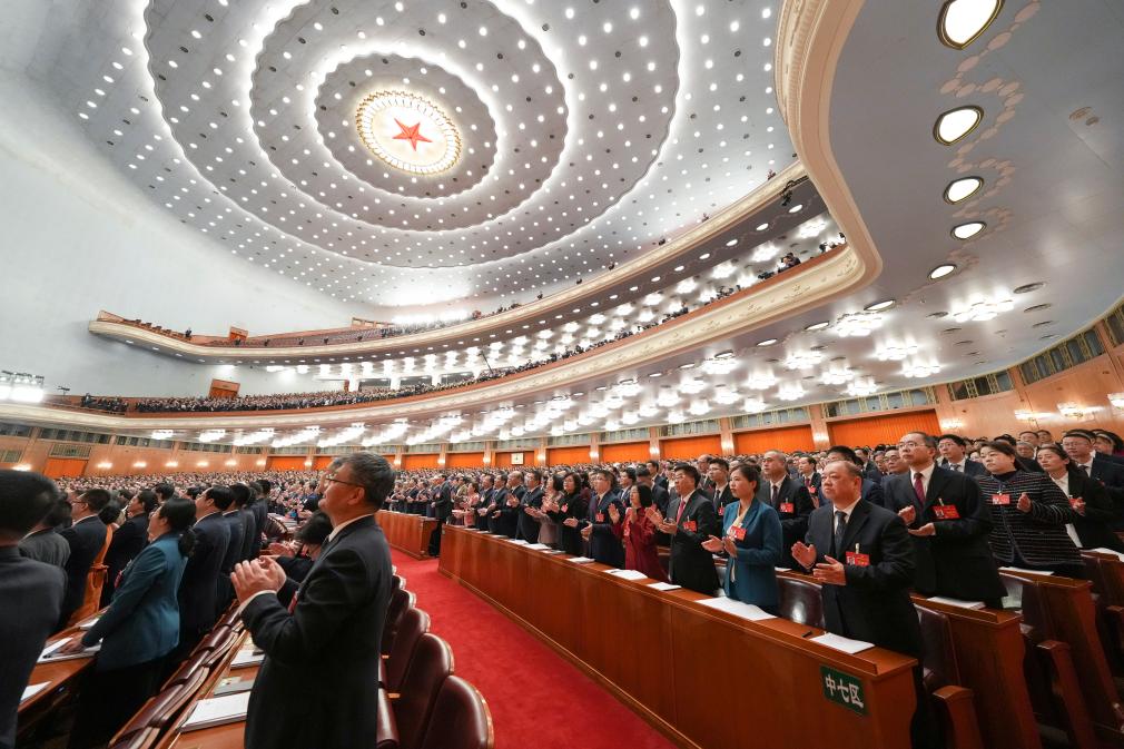 3月5日，第十四屆全國人民代表大會第二次會議在北京人民大會堂開幕。新華社記者 王毓國 攝