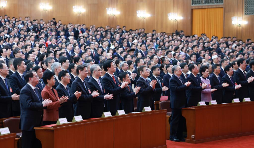 3月11日，第十四屆全國(guó)人民代表大會(huì)第二次會(huì)議在北京人民大會(huì)堂舉行閉幕會(huì)。新華社記者 王曄 攝