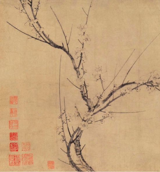 宋 揚無咎 《四梅花圖》卷（局部）